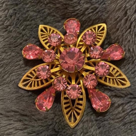Vintage pink brooch (AL) - Picture 2 of 4